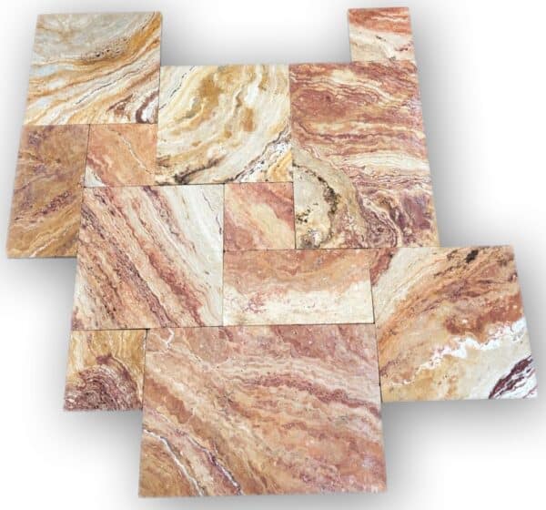 TRAVERTINE RED TUMBLED PAVER